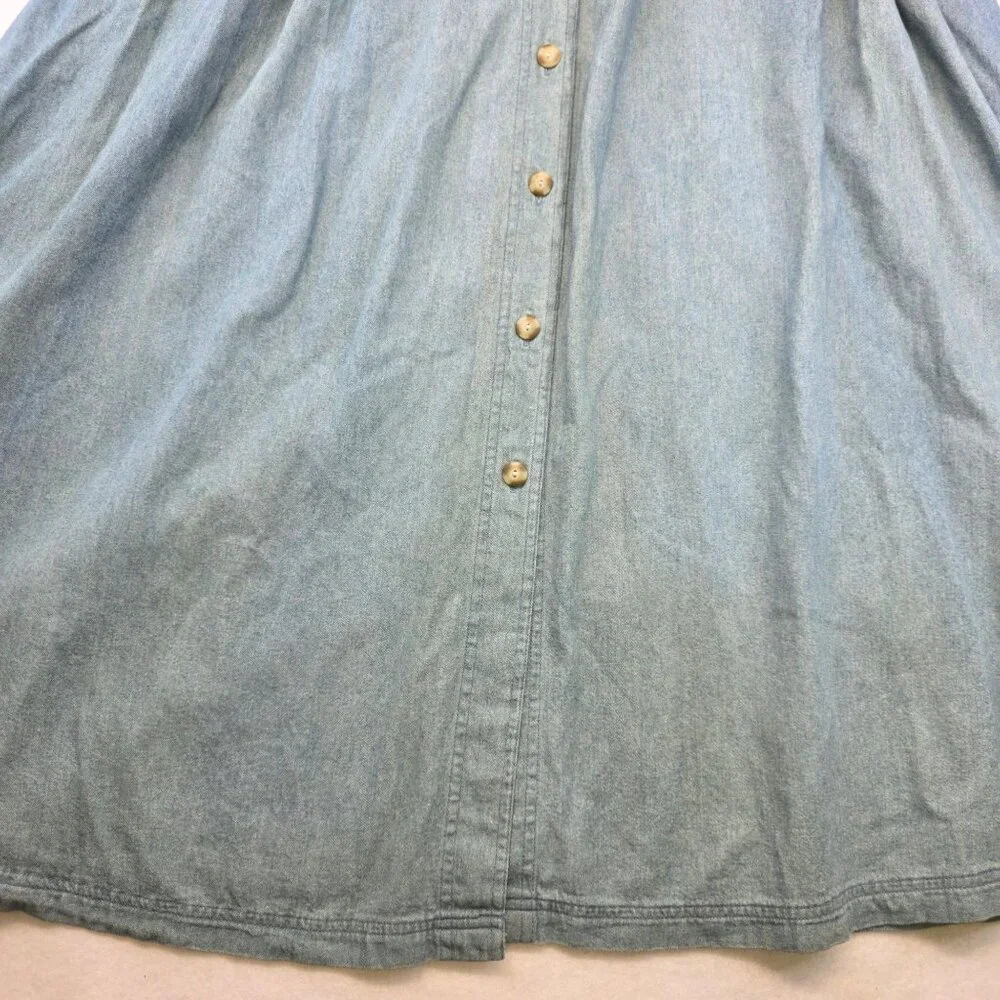 Vintage Susan Bristol Denim Maxi Skirt 14 Blue Deadstock Western 90s Grunge